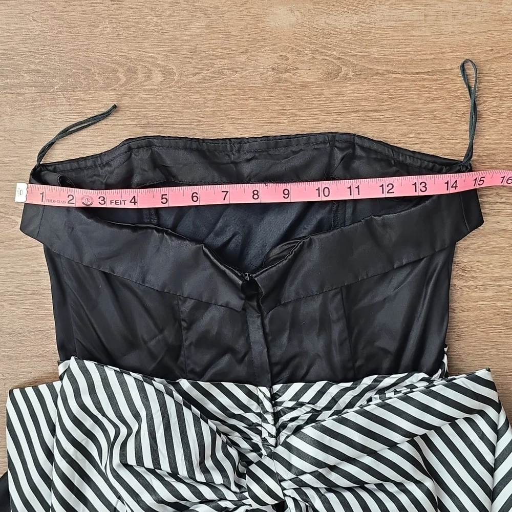 Vintage 80s Gunne Sax by Jessica McClintock Strapless Tiered Gown w Bow US 9 - Picture 13 of 16